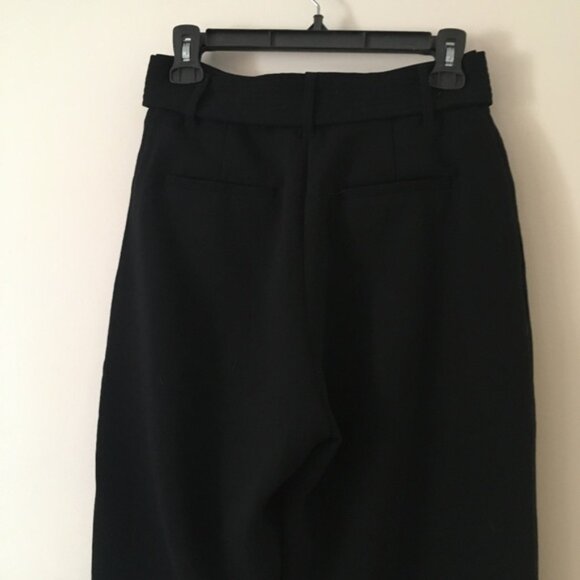 WILFRED Black Tie-Front Crepe Belted Pant 2 - Picture 5 of 9